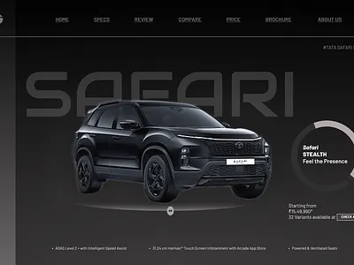 TATA SAFARI SUV LANDING PAGE landing page logo ui ui design web designing