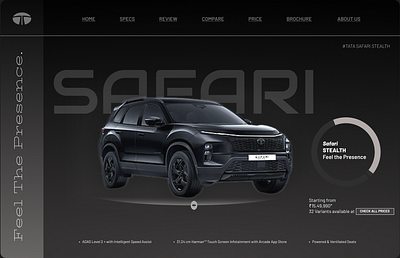 TATA SAFARI SUV LANDING PAGE landing page logo ui ui design web designing