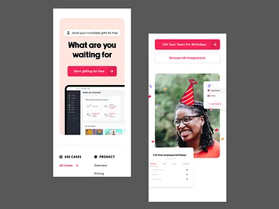 Gifted responsive app app design application birthday bright design gift illustration ios mobile party photo red responsive website ui user flow ux web design