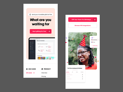 Gifted responsive app app design application birthday bright design gift illustration ios mobile party photo red responsive website ui user flow ux web design