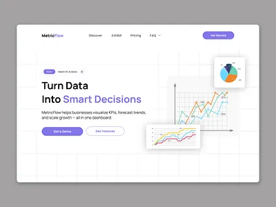 MetricFlow – Clean & Modern SaaS Hero Section UI apps design branding design graphic design ui ui design ux design website website deisgn