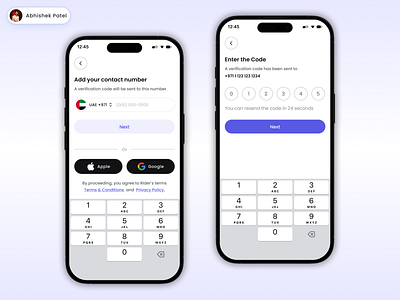 Mobile Login & OTP Verification UI Design app design app interface auth screen clean ui figma design interaction design light theme login screen minimal design mobile login modern design onboarding ui otp screen otp verification signin screen ui design uiux user flow user interface ux design