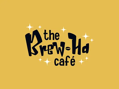 Logo Design - The Brew-Ha Café brand design brand identity cafe logo coffee company graphic design logo design magic design typography typography design typography logo zachabstract