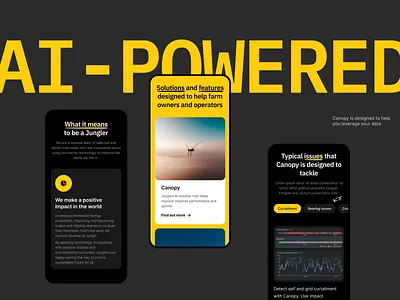 Jungle.ai responsive website app design eco eco wesbite font fonts graphic design illustration ios mobile mobile app mobile application responsive responsive website typography ui ux web design website yellow