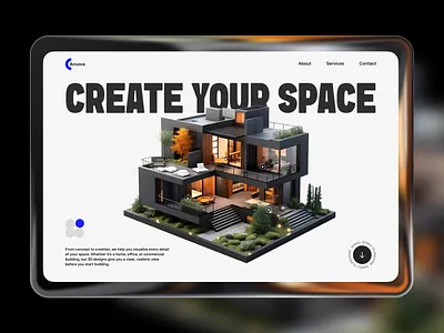 3D Space Planning Website 3d 3d design hero section landing page real estate ui ui design uiux user experience user interface ux website