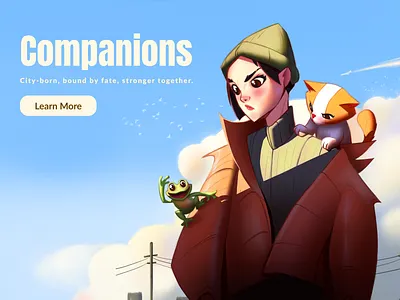 Companions illustration character design digital art hero section illustration illustration web illustration