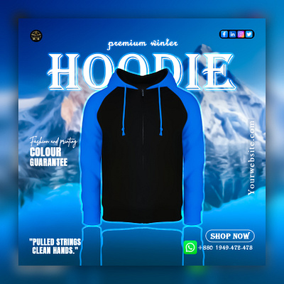 Premium Winter Hoodie Design adobe illustrator brand identity branding design graphic design hoodie design illustration logo premium winter hoodie premium winter hoodie design vector winter hoodie design