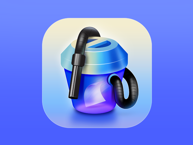 Cache Cleaner App Icon for macOS Tahoe. app icon branding cache cleaner design documents flat icon icon design ios ios icon iphone iphone icon macos icon macos tahoe purple tahoe tahoe icon vacuum cleaner