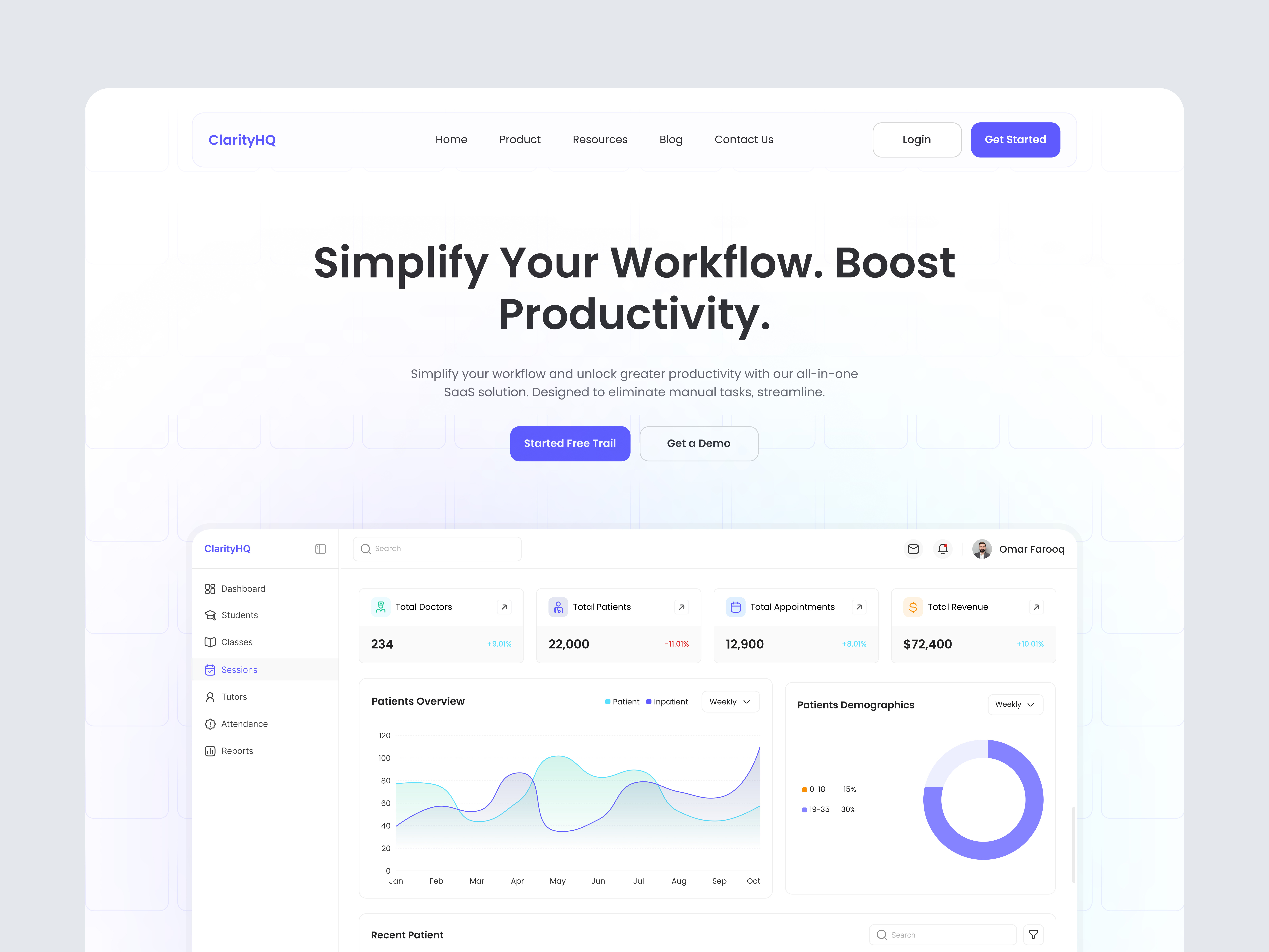 SaaS Landing Page Design app design figma integration landing page landing page saas productivity saas saas app design saas landing page saas marketing page saas web saas web design ui ui design ui ux design web design website