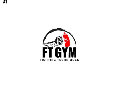 Custom Flat Logo For GYM graphic design gym logo minimalist