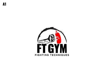 Custom Flat Logo For GYM graphic design gym logo minimalist