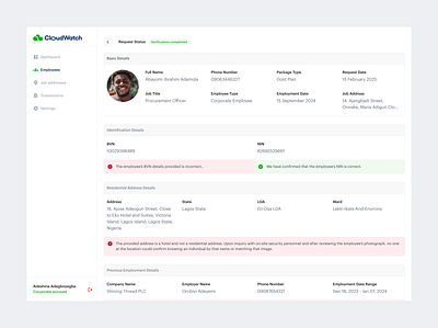 Verification Request Completed app design interface ui ui design uiux ux design verification web app web application