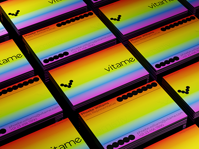 Vitame Business Card Design brand design brand designer brand identity brand identity designer branding branding mockup business card business card design business cards design colorful design gradient graphic design logo logo design mockup rainbow visual identity visual identity design visual identity designer