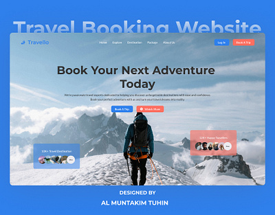 Travel Booking Website Landing Page UI/UX booking landing page relaxation solo tour travel travel booking travel booking landing page travel booking website travel management ui uiux ux
