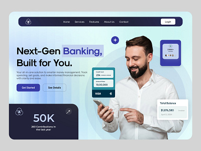 Finance Landing Page banking clean creative design finance finance landing page graphic design interface landing landing page minimal muhammad ali saas saas website ui unique ux web website
