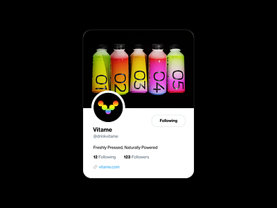 Vitame Twitter Profile Mockup brand design brand designer brand identity brand identity design branding design designer gradient graphic design logo logo designer packaging packaging design social media social media design twitter banner twitter cover photo twitter mockup visual identity visual identity design