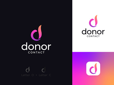 Donor Logo, Modern, Saas, Letter, Fintech, Futuristic, D+C Logo branding business logo company logo corporate creative logo d lettermark d logo d logo design d minimal logo d modern logo dc logo dc modern logo design donor logo illustration letter dc logo letter logo logo design modern logo