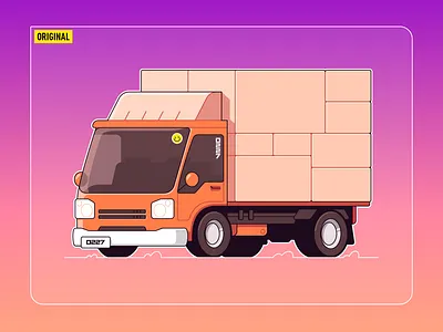 Truck arcade car cartoon comics delivery game illustration race sticker truck vector