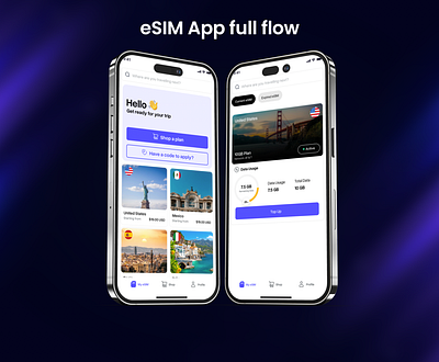 Superhero eSIM App full flow best design connectivity connectivity app esim app figma design full app design full app flow internet app roaming data app simple design top of the day ui ux user experience user interface