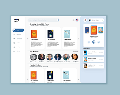 StoryHub- A dashboard for book lovers figma graphic design ui ux
