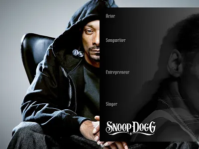 Hero Section - Snoop Dogg art directed branding design editorial design graphic design hero section hiphop music rapper snoop dogg ui user interface web design