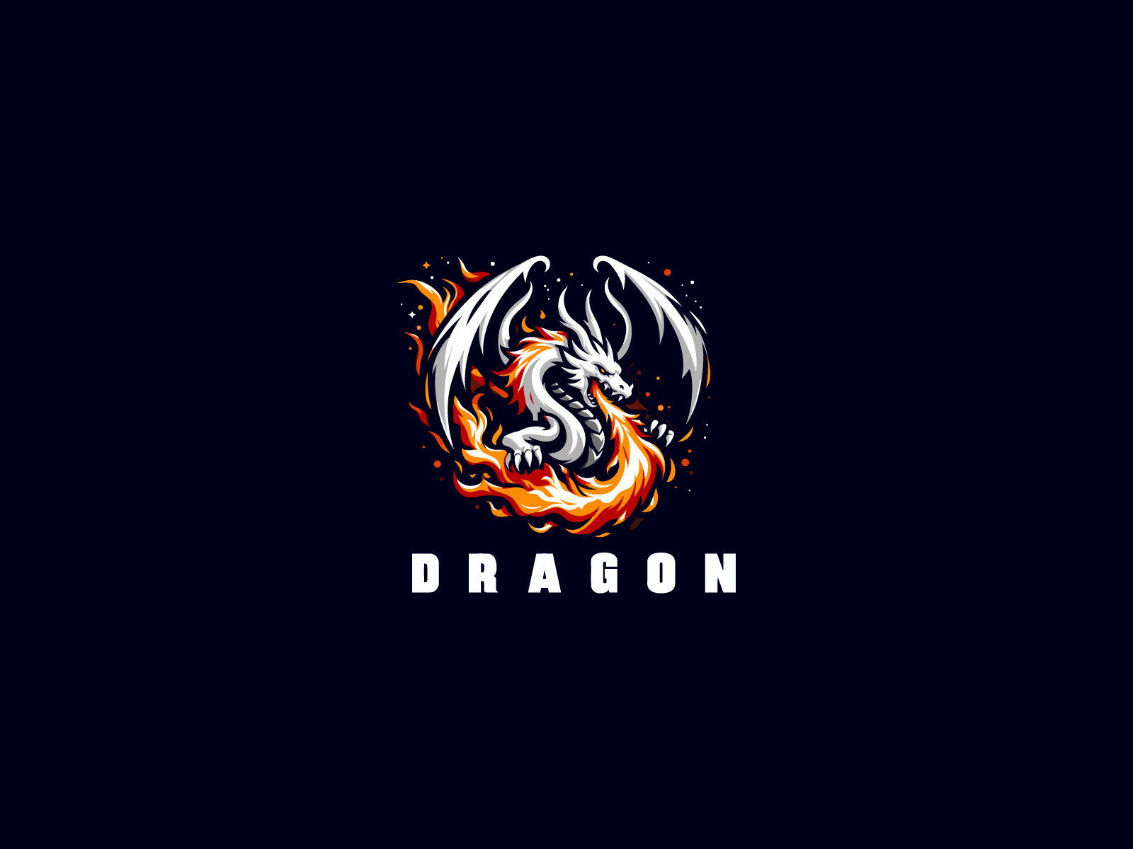 Example of We Will Design Fire Dragon Vector Logo