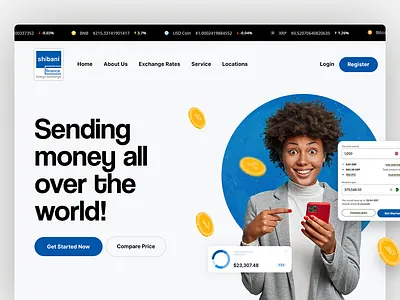 Website design for foreign and currency exchange company accounting bank transactions concept design currency currency converter daily exchange design exchange rates figma financial financing forex exchange graphic design illustration landing page design photoshop sending money ui ux website design