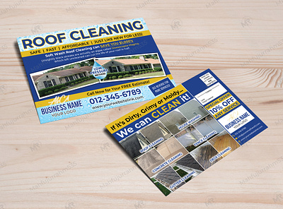 Soft Wash Roof Cleaning Postcard Design advertising design