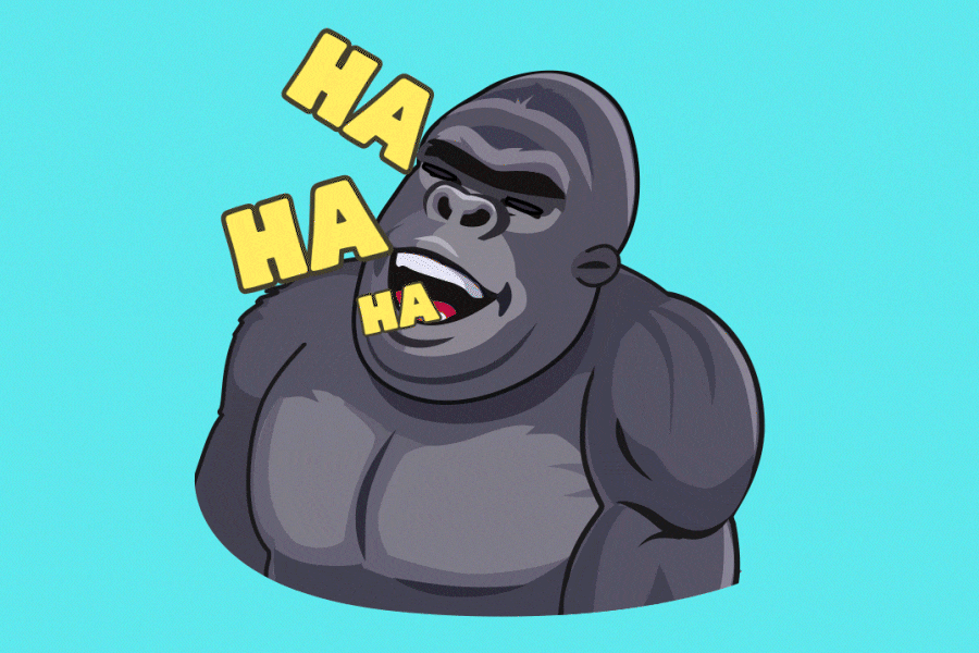 Laughing Gorilla aftereffects animated animation crypto emoji emotion gorilla harambe illustration laughing nft smile sticker telegram
