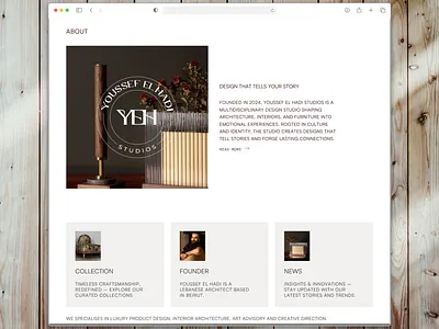 Furniture website about section ui ui