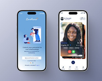 Dating app UI mibileapp ui