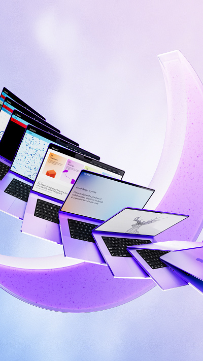 Moon alan jacob george apple crescent glass laptop logo mac macbook moon moon design motion design pastel purple
