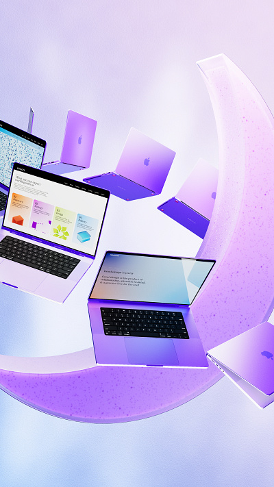 Moon 3d 4d aesthetic animation apple art beautiful blender calm cinema design gradient graphic design laptop love mac pleasant purple shadows soft