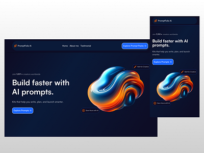 Website hero section UI mibileapp ui
