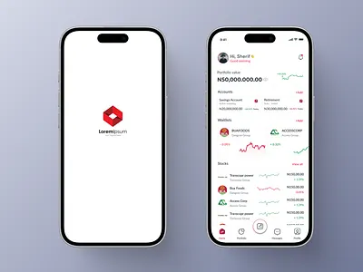 Investment app UI mibileapp ui