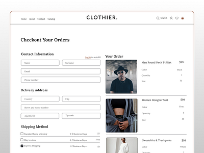 E-commerce checkout UI dashboard design