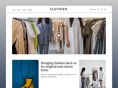 E-commerce website hero section dashboard design
