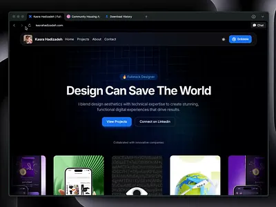 Dark Mode Portfolio | HeroUI & Tailwind animated portfolio animated website appear effect component creative portfolio dark mode portfolio framer motion fresh front end heroui interactive design nextjs portfolio react tailwind uiux web animation