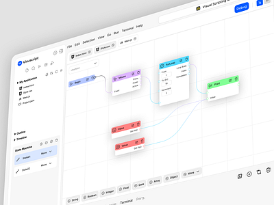 Visual Scripting JavaScript – A Modern, Node-Based IDE for Clean clean coding interface