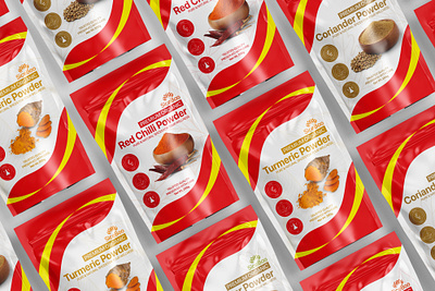 Spice Pouch Design – Coriander, Turmeric, Chilli curcumin pouch jahidjij minimal spice pouch design natural spice pack organic chilli spice pouch design