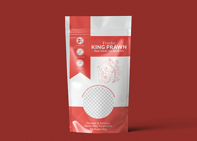 Shrimp Pouch Packaging Design antibiotic free pack