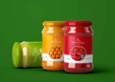 Premium Fruit Jam Jar Label Design eye catching jam label fruit jam graphic design jahidjij jam packaging jar label