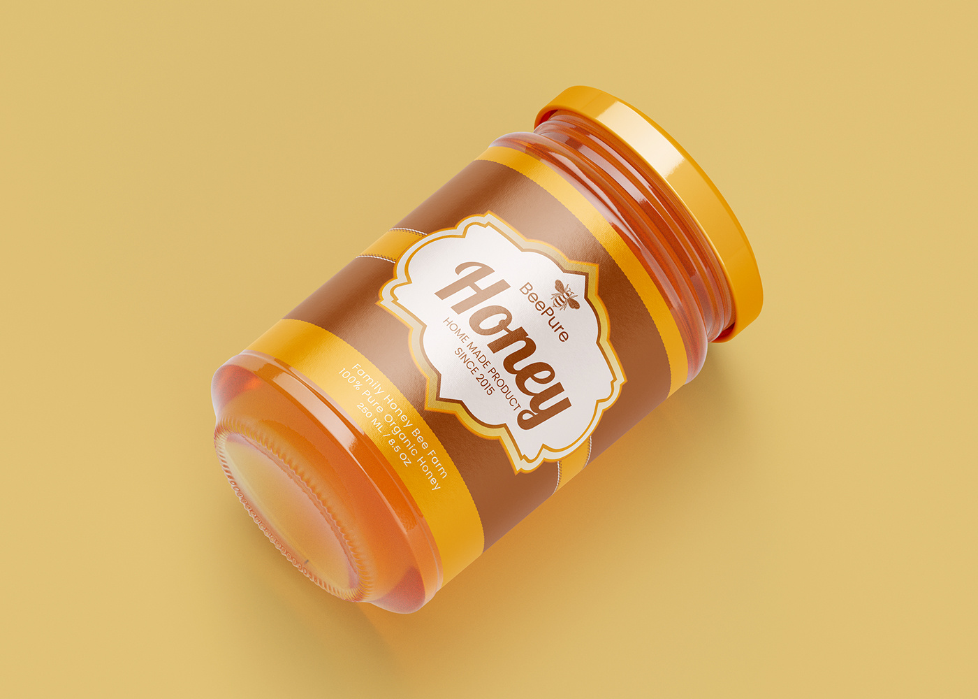Organic Honey Jar Label Design premium honey packaging