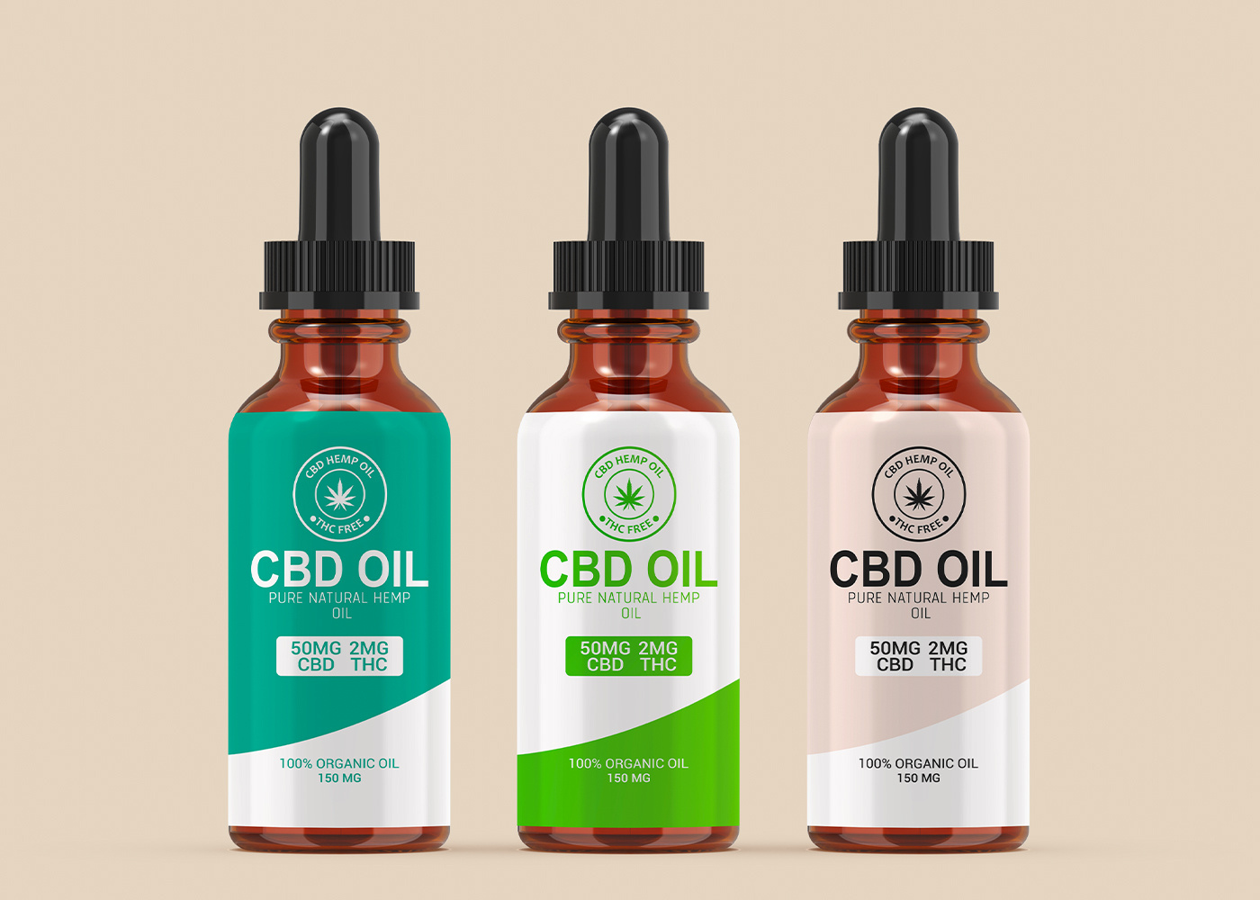Elegant and Modern CBD Oil Label Design natural remedy packaging