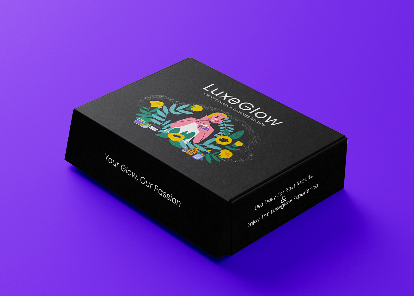 Elegant & Luxurious – Luxe Glow Skincare Mailer Box Design cosmetics mailer box cosmetics product packaging