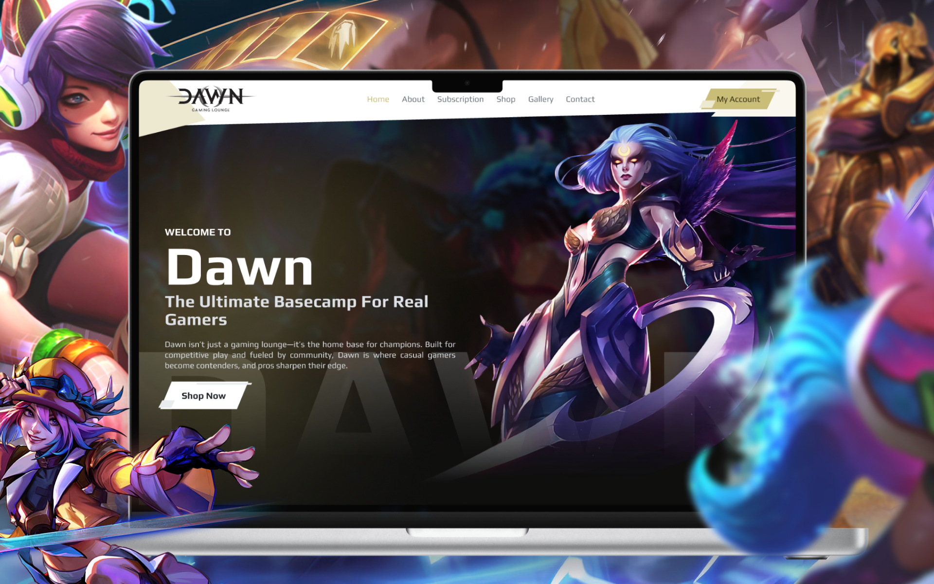 Gaming Lounge Web Design game website gaming landing page legend of league