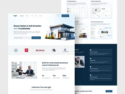 Real estate landing page UI/UX apartment architecture b2b clean home home living hotel booking house house rental landing page property website real estate real estate landing page residence saas ui villa web design