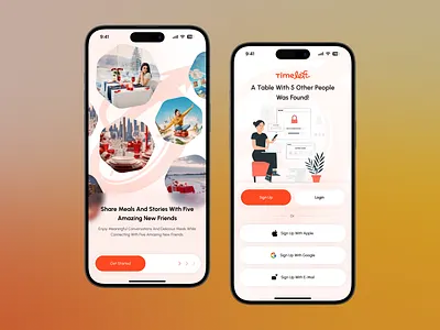 TimeLeft Mobile App Login - Sign Up Screens aminimaldesign amobileui app app design count down daily planner focus app login sign up mobile app time left time management timer app ui ux ux design