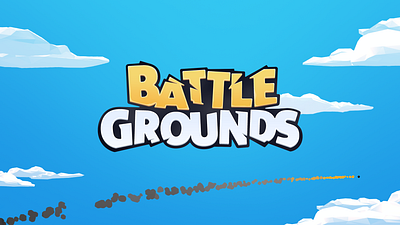 Battlegrounds VR Logo action battlegrounds canon clouds combat cut dynamic fire trail free to play fun game gaming logo logomark marketing medieval meta quest sandbox sky vr