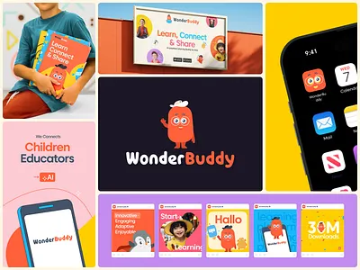 Kids Branding | Brand Identity, Visual Identity Design brand design brand identity brand identity design graphic design kids learning website landing design logotype minimalist online courses online education online school visual identity visual identity design web website